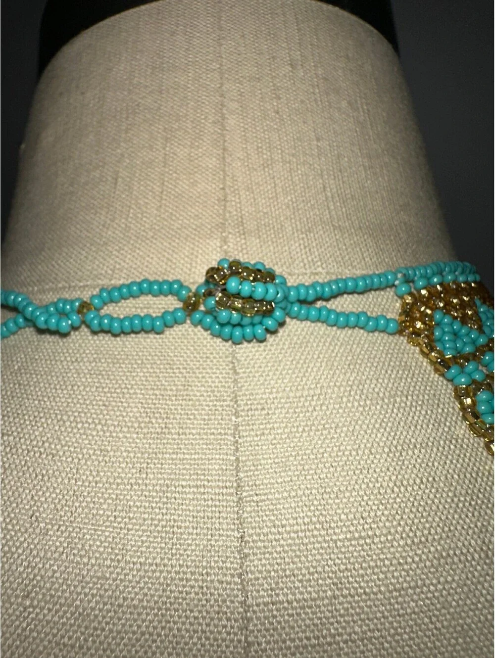 Egyptian Inspired Multicolor Beaded Statement Collar Ncklace